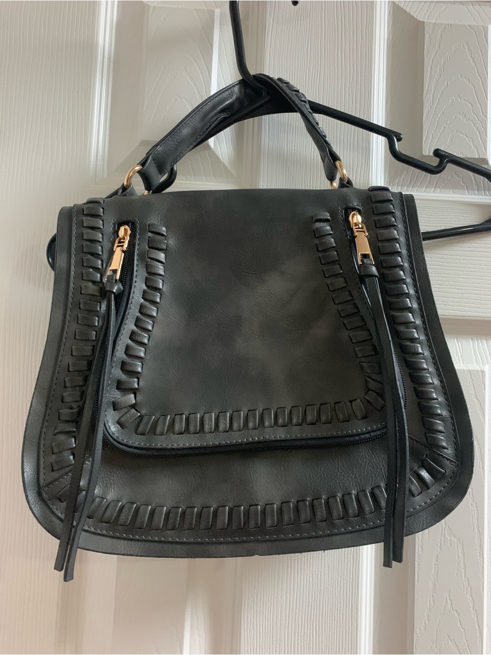 Urban Expressions Khloe Grey Whipstitch
Crossbody Bag
